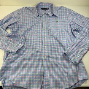 Ralph Lauren Men's Plaid Button Down Shirt Stretch Classic Fit Long Sleeve XL